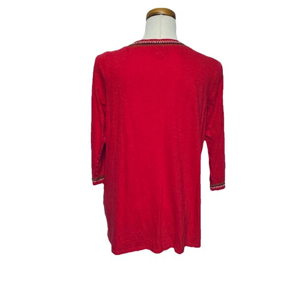 J.JILL Embroidered Pullover 3/4 Sleeve Top Women's Medium - Picture 3 of 6